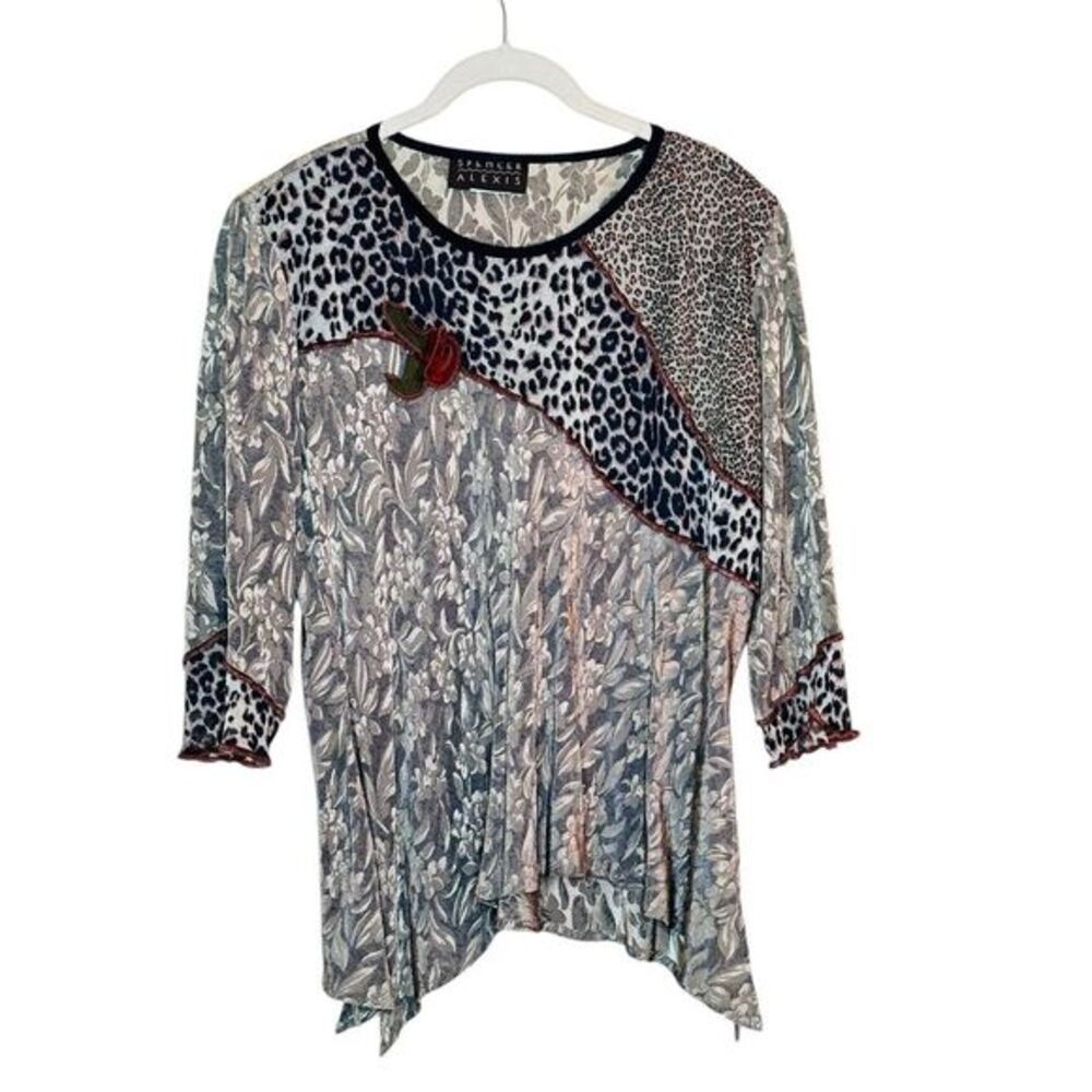 Spencer Alexis Animal Print Tunic Top 10 Whimsigoth Mixed‎ Media Asymmetric